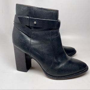 Madewell Kelci Soft Black Leather Heeled Booties size 8